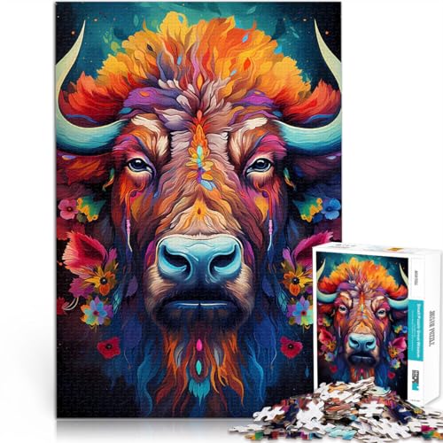 1000-Teile-Puzzle für Teenager Farbenfroher Wildtierbüffel Anspruchsvolles Spiel und Familienspaß Heimdekoration Spielzeug 26x38cm 1000-Teile-Puzzle für Teenager Farbenfroher Wildtierbüffel Anspruchsvolles Spiel und Familienspaß Heimdekoration Spielzeug 26x38cm von BKDNNUJR