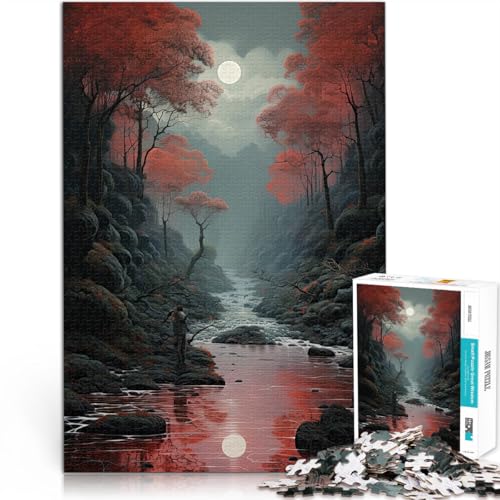 1000-Teile-Puzzle für Teenager Flusslandschaftskunst Geschenke zum Suchbegriff: Herausfordernde Spiele Perfekte Dekoration 26x38cm von BKDNNUJR