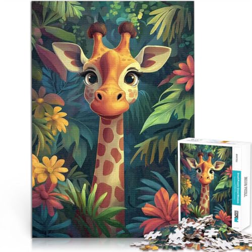 1000-Teile-Puzzle für Teenager Giraffe im Dschungel Trainieren Sie Ihr Gehirn und Ihre Hände Geeignet für die Schreibtischdekoration 26x38cm von BKDNNUJR