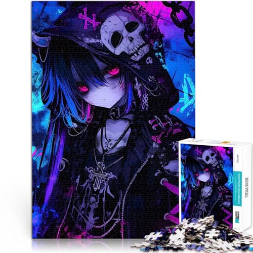 1000-Teile-Puzzle für Teenager Gotisches Dämonenmädchen für Lernspiel-Herausforderungsspielzeug Einzigartige Geburtstags- und Geschenkideen 26x38cm von BKDNNUJR