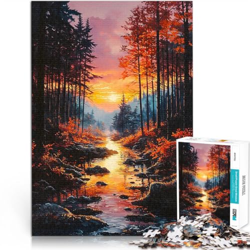 1000-Teile-Puzzle für Teenager Herbst Wald Sonnenuntergang Malerei Landschaft Quizspiel mit passendem Poster und Quizblatt 50x70cm 1000-Teile-Puzzle für Teenager Herbst Wald Sonnenuntergang Malerei Landschaft Quizspiel mit passendem Poster und Quizblatt 50x70cm von BKDNNUJR