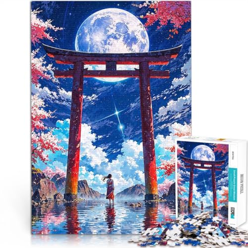 1000-Teile-Puzzle für Teenager Japanische mondbeschienene Torii-Landschaft Lustige Spiele Tolle Geschenke und Spielzeuge 50x70cm 1000-Teile-Puzzle für Teenager Japanische mondbeschienene Torii-Landschaft Lustige Spiele Tolle Geschenke und Spielzeuge 50x70cm von BKDNNUJR