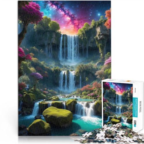 1000-Teile-Puzzle für Teenager Kaskadierender Wasserfall Lernspielzeug für die ganze Familie Wunschliste mit dem Weihnachtsmann 50x70cm von BKDNNUJR