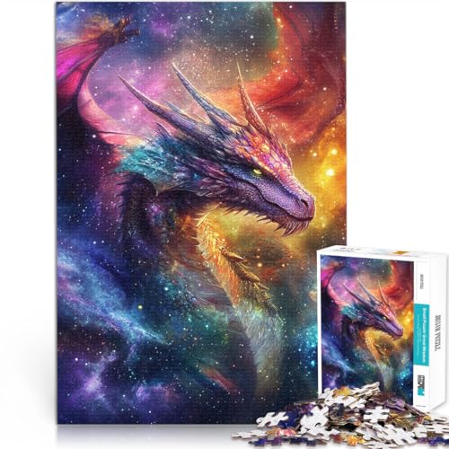 1000-Teile-Puzzle für Teenager Kosmischer Drachenbrand Geschenke zum Suchbegriff: Herausfordernde Spiele Geburtstagsgeschenk 26x38cm von BKDNNUJR