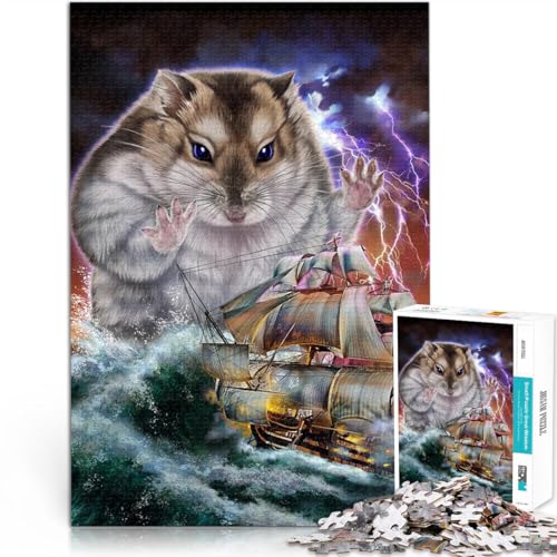 1000-Teile-Puzzle für Teenager Monster Hamster Kraken Pädagogisches Spielzeug zum Stressabbau Einzigartige Wohndekoration und Geschenke 26x38cm von BKDNNUJR