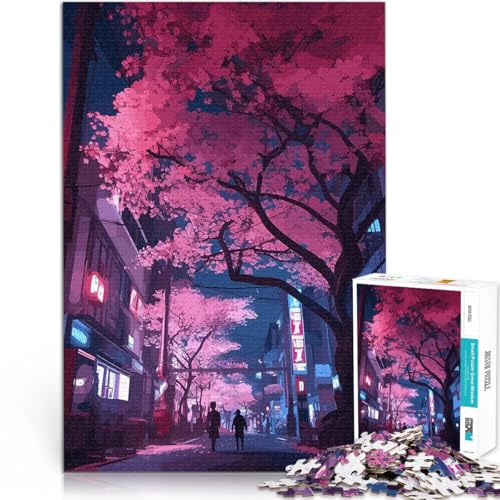 1000-Teile-Puzzle für Teenager Neon-Tokio-Sakura-Straße Spielzeug Lernspiele Stressabbau Lernspiel für Geburtstag, Weihnachten 26x38cm 1000-Teile-Puzzle für Teenager Neon-Tokio-Sakura-Straße Spielzeug Lernspiele Stressabbau Lernspiel für Geburtstag, Weihnachten 26x38cm von BKDNNUJR