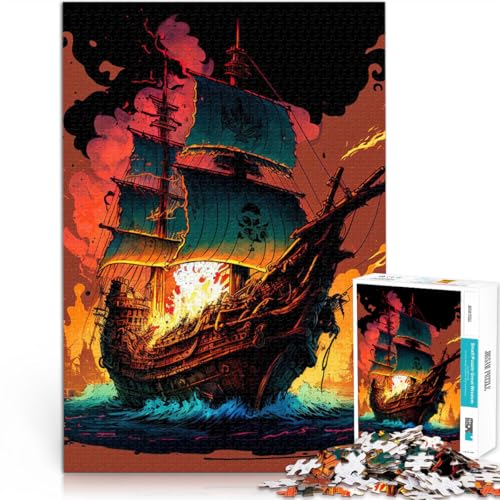 1000-Teile-Puzzle für Teenager Piratenschiff Gehirnintelligenz-Herausforderung süchtig machendes Spielzeug für Heimdekoration 50x70cm 1000-Teile-Puzzle für Teenager Piratenschiff Gehirnintelligenz-Herausforderung süchtig machendes Spielzeug für Heimdekoration 50x70cm von BKDNNUJR