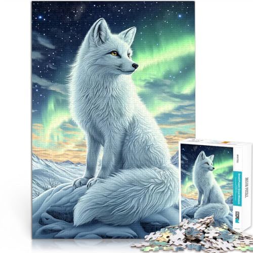1000-Teile-Puzzle für Teenager Polarfuchs unter der Aurora Borealis Denkspiel eignet ganze Familie 50x70cm 1000-Teile-Puzzle für Teenager Polarfuchs unter der Aurora Borealis Denkspiel eignet ganze Familie 50x70cm von BKDNNUJR