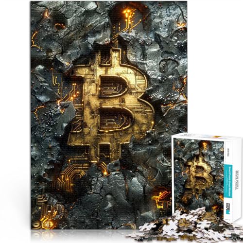 1000-Teile-Puzzle für Teenager Rock Mining Bitcoin Anspruchsvolles Spiel und Familienspaß Lernspiel für Geburtstag, Weihnachten 50x70cm von BKDNNUJR