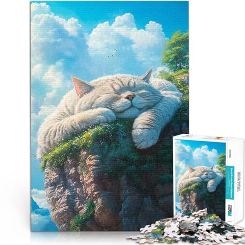 1000-Teile-Puzzle für Teenager Schlafende Katze auf Einer Klippe Lernspiele Heimdekoration Geschenke für Freunde und Familie 50x70cm 1000-Teile-Puzzle für Teenager Schlafende Katze auf Einer Klippe Lernspiele Heimdekoration Geschenke für Freunde und Familie 50x70cm von BKDNNUJR