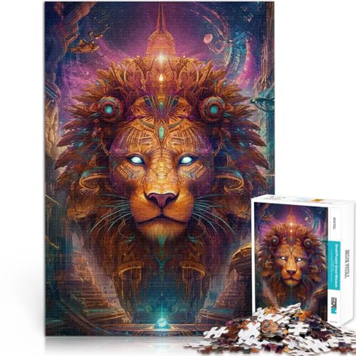 1000-Teile-Puzzle für Teenager Strahlender Löwe Familienspiel zum Stressabbau, schwierige Herausforderung Tolles Geschenk für Spiele 26x38cm von BKDNNUJR