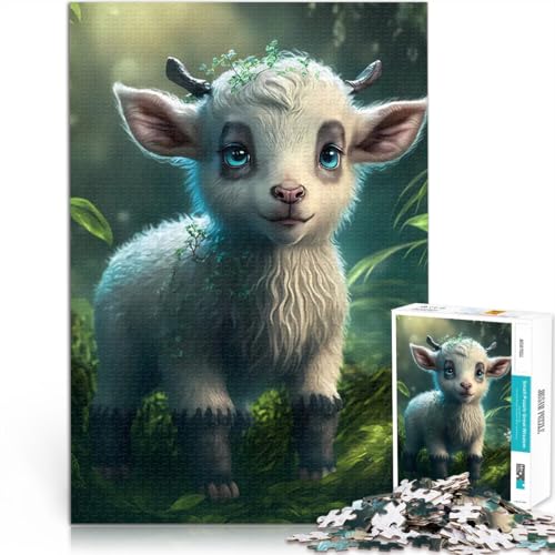 1000-Teile-Puzzle für Teenager Tierbaby Ziege Familienspiel zum Stressabbau, schwierige Herausforderung Tolles Geschenk für Spiele 26x38cm von BKDNNUJR