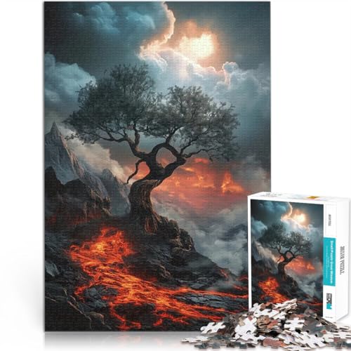 1000-Teile-Puzzle für Teenager Vulkanlandschaft mit Baum für Lernspiel-Herausforderungsspielzeug Geburtstagsgeschenke 50x70cm 1000-Teile-Puzzle für Teenager Vulkanlandschaft mit Baum für Lernspiel-Herausforderungsspielzeug Geburtstagsgeschenke 50x70cm von BKDNNUJR