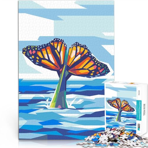 1000-Teile-Puzzle für Teenager Wal der Schmetterling Spielspielzeug Einzigartige Wohndekoration und Geschenke 26x38cm von BKDNNUJR
