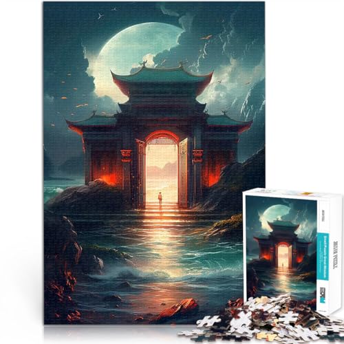 1000-Teile-Puzzle für Teenager japanische Tür zum Himmel Dekomprimierendes intellektuelles Lernspielzeug Tolles Geschenk für Spiele 50x70cm von BKDNNUJR