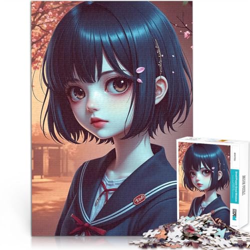 1000-teilige Puzzles für Erwachsene Anime-Mädchen mit Kirschblüten Lernspiele Wanddekoration Einzigartige Geburtstags 50x70cm von BKDNNUJR
