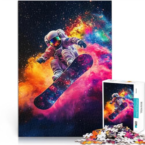 1000-teilige Puzzles für Erwachsene Astronaut beim Snowboarden im Weltraum Quizspiel mit vollständig ineinander greifenden, zufällig geformten Teilen 26x38cm 1000-teilige Puzzles für Erwachsene Astronaut beim Snowboarden im Weltraum Quizspiel mit vollständig ineinander greifenden, zufällig geformten Teilen 26x38cm von BKDNNUJR