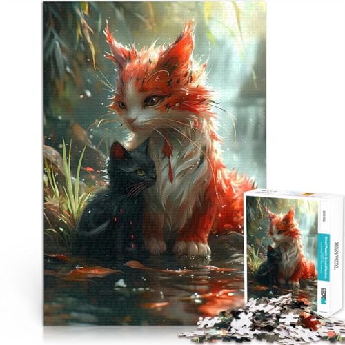 1000-teilige Puzzles für Erwachsene Drache Katze Natur Fantasy Lernspiel-Herausforderungsspielzeug Verbessern Sie das Gedächtnis 50x70cm von BKDNNUJR