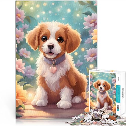 1000-teilige Puzzles für Erwachsene EIN Hund mit Blume Spielzeug Lernspiele Stressabbau Angebot als Geschenk für die ganze Familie 26x38cm 1000-teilige Puzzles für Erwachsene EIN Hund mit Blume Spielzeug Lernspiele Stressabbau Angebot als Geschenk für die ganze Familie 26x38cm von BKDNNUJR