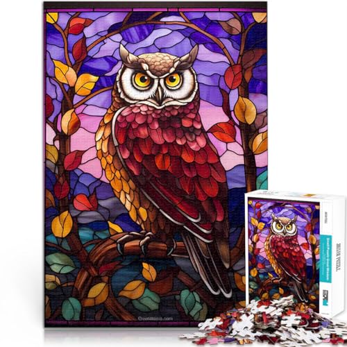 1000-teilige Puzzles für Erwachsene Eule im Buntglasstil Anspruchsvolles Spiel und Familienspaß einzigartiges Herausforderungsspiel 50x70cm 1000-teilige Puzzles für Erwachsene Eule im Buntglasstil Anspruchsvolles Spiel und Familienspaß einzigartiges Herausforderungsspiel 50x70cm von BKDNNUJR