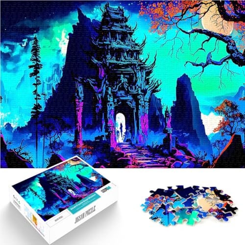 1000-teilige Puzzles für Erwachsene Fantasielandschaft für Lernspiel-Herausforderungsspielzeug Wunschliste mit dem Weihnachtsmann 26x38cm von BKDNNUJR