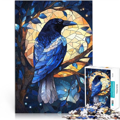 1000-teilige Puzzles für Erwachsene Glasmalerei Rabe Anspruchsvolles Spiel und Familienspaß Lernspiel für Geburtstag, Weihnachten 26x38cm 1000-teilige Puzzles für Erwachsene Glasmalerei Rabe Anspruchsvolles Spiel und Familienspaß Lernspiel für Geburtstag, Weihnachten 26x38cm von BKDNNUJR