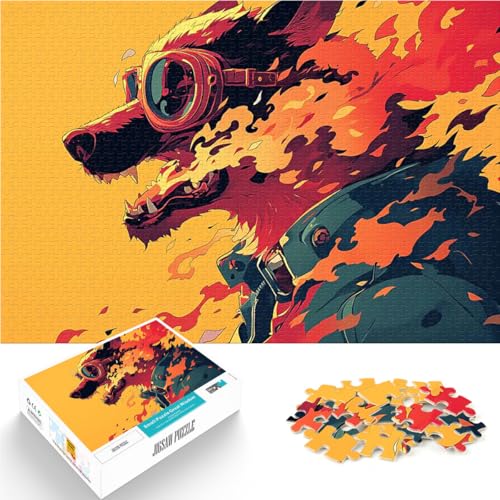 1000-teilige Puzzles für Erwachsene Hund auf Feuer Tierkunst Lernspiel-Herausforderungsspielzeug Heimdekoration Spielzeug 50x70cm 1000-teilige Puzzles für Erwachsene Hund auf Feuer Tierkunst Lernspiel-Herausforderungsspielzeug Heimdekoration Spielzeug 50x70cm von BKDNNUJR