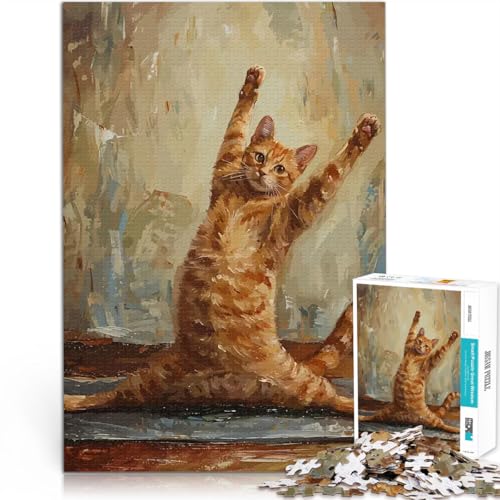 1000-teilige Puzzles für Erwachsene Orangefarbene Katze streckt Sich Spiele Spielzeug Geschenk Tolle Geschenke und Spielzeuge 50x70cm 1000-teilige Puzzles für Erwachsene Orangefarbene Katze streckt Sich Spiele Spielzeug Geschenk Tolle Geschenke und Spielzeuge 50x70cm von BKDNNUJR