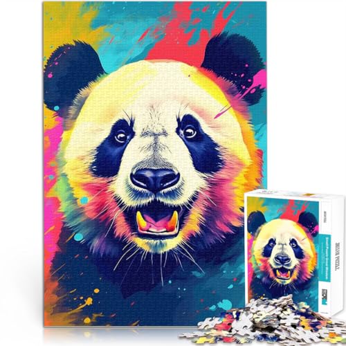 1000-teilige Puzzles für Erwachsene Pandabär-Porträt Dekomprimierendes intellektuelles Lernspielzeug Heimdekoration Spielzeug 26x38cm von BKDNNUJR