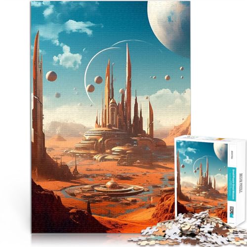 1000-teilige Puzzles für Erwachsene Roter Planet Mars Stadtbild Denkspiel mit vollständig ineinander greifenden, zufällig geformten Teilen 50x70cm 1000-teilige Puzzles für Erwachsene Roter Planet Mars Stadtbild Denkspiel mit vollständig ineinander greifenden, zufällig geformten Teilen 50x70cm von BKDNNUJR