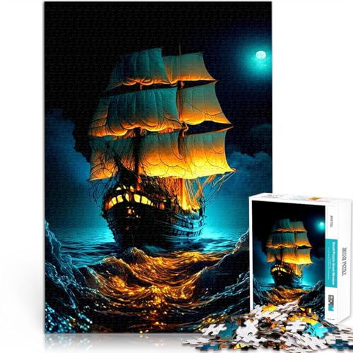 1000-teilige Puzzles für Erwachsene Schiff auf dem Ozean Spielspielzeug Geschenke für Freunde und Familie 50x70cm von BKDNNUJR