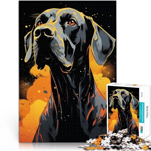 1000-teilige Puzzles für Erwachsene Schwarzes Hundeporträt Geschenke zum Suchbegriff: Herausfordernde Spiele Tolles Geschenk für Spiele 50x70cm von BKDNNUJR