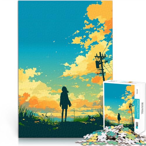 1000-teilige Puzzles für Erwachsene Silhouette Mädchen Sonnenuntergang Spiele Spielzeug Geschenk Wichtelgeschenke 50x70cm 1000-teilige Puzzles für Erwachsene Silhouette Mädchen Sonnenuntergang Spiele Spielzeug Geschenk Wichtelgeschenke 50x70cm von BKDNNUJR
