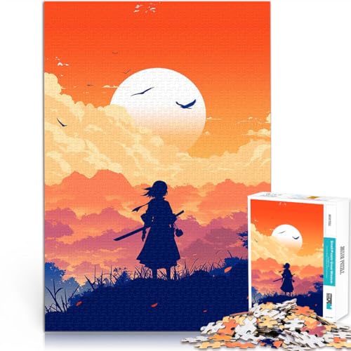 1000-teilige Puzzles für Erwachsene Silhouette Samurai Sonnenuntergang Denkspiel Wanddekoration Einzigartige Geburtstags 26x38cm 1000-teilige Puzzles für Erwachsene Silhouette Samurai Sonnenuntergang Denkspiel Wanddekoration Einzigartige Geburtstags 26x38cm von BKDNNUJR