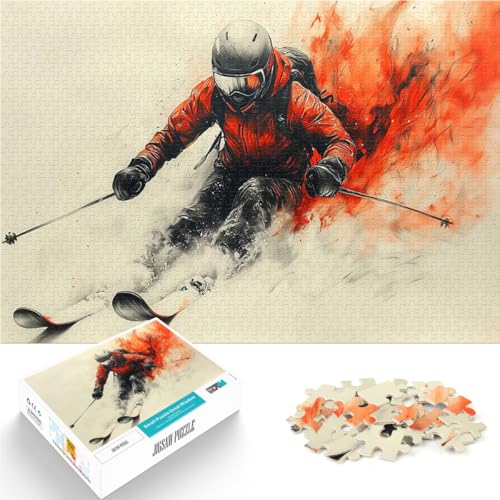1000-teilige Puzzles für Erwachsene Skifahrer in Bewegung für Lernspiel-Herausforderungsspielzeug Heimdekoration Spielzeug 26x38cm 1000-teilige Puzzles für Erwachsene Skifahrer in Bewegung für Lernspiel-Herausforderungsspielzeug Heimdekoration Spielzeug 26x38cm von BKDNNUJR