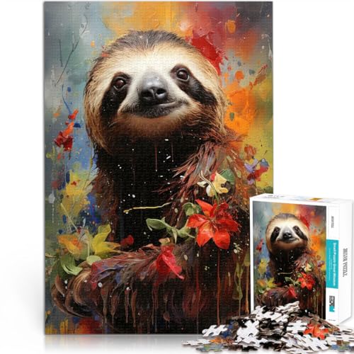 1000-teilige Puzzles für Erwachsene Tropisches Blumenfaultier lustige Spiele für die ganze Familie Tolles Geschenk für Spiele 50x70cm 1000-teilige Puzzles für Erwachsene Tropisches Blumenfaultier lustige Spiele für die ganze Familie Tolles Geschenk für Spiele 50x70cm von BKDNNUJR