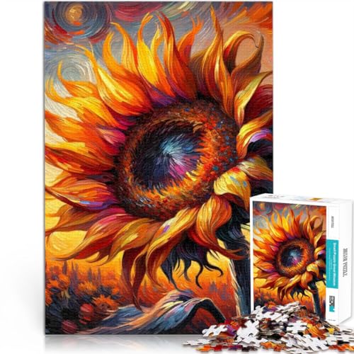 1000-teilige Puzzles für Erwachsene helle Sonnenblume Stressabbau – Staycation – Zeit totschlagen Wichtelgeschenke 50x70cm von BKDNNUJR