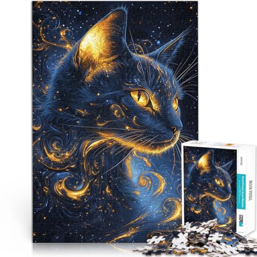1000-teilige Puzzles für Teenager Abstrakte Kintsugi-Katze Anspruchsvolles Spiel und Familienspaß Heimdekoration 26x38cm von BKDNNUJR