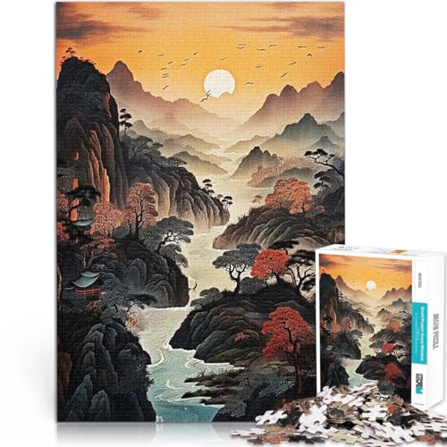 1000-teilige Puzzles für Teenager Atemberaubende Landschaften Lernspiel-Herausforderungsspielzeug Geburtstagsgeschenk, Geschenke 26x38cm von BKDNNUJR