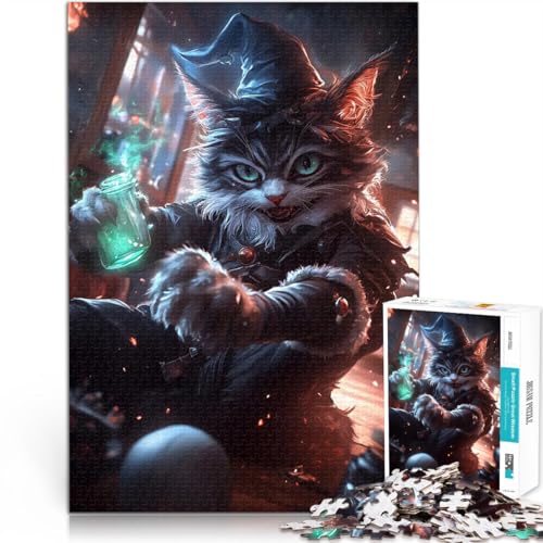 1000-teilige Puzzles für Teenager Böser Katzenzauberer Geschenke zum Suchbegriff: Herausfordernde Spiele Geburtstagsgeschenk, Geschenke 26x38cm 1000-teilige Puzzles für Teenager Böser Katzenzauberer Geschenke zum Suchbegriff: Herausfordernde Spiele Geburtstagsgeschenk, Geschenke 26x38cm von BKDNNUJR