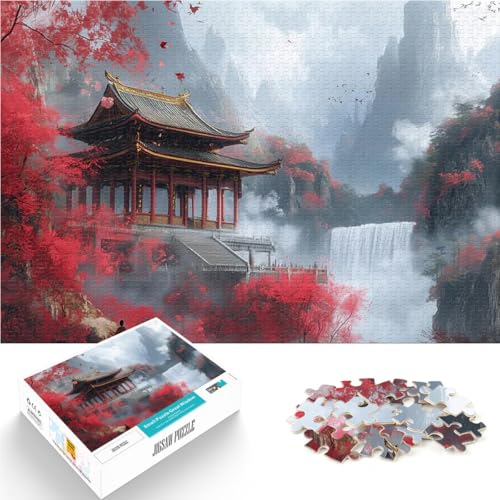 1000-teilige Puzzles für Teenager Chinesische Tempellandschaft lustige Spiele für die ganze Familie Perfekte Dekoration 50x70cm von BKDNNUJR