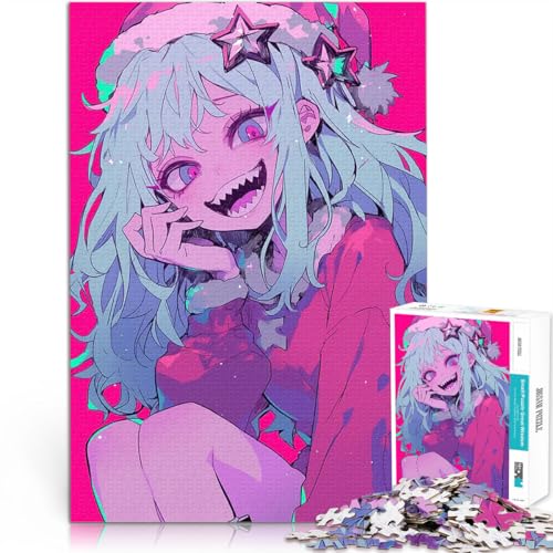 1000-teilige Puzzles für Teenager Gruseliges Weihnachts-Anime-Mädchen Hands-on-Spiel Lustige Aktivitäten für zu Hause, Geburtstagsgeschenk, Reisegeschenk, 26x38cm von BKDNNUJR