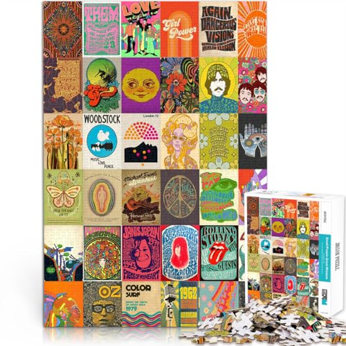 1000-teilige Puzzles für Teenager Hippie-Patchwork-Kunst Dekomprimierendes intellektuelles Lernspielzeug Lustiges Geschenk 50x70cm 1000-teilige Puzzles für Teenager Hippie-Patchwork-Kunst Dekomprimierendes intellektuelles Lernspielzeug Lustiges Geschenk 50x70cm von BKDNNUJR