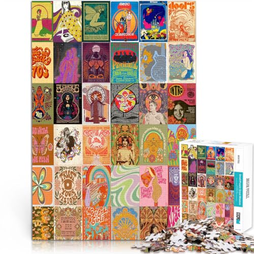 1000-teilige Puzzles für Teenager Hippie-Patchwork-Kunst - 副本 für Lernspiel-Herausforderungsspielzeug Tolles Geschenk für Spiele 26x38cm 1000-teilige Puzzles für Teenager Hippie-Patchwork-Kunst - 副本 für Lernspiel-Herausforderungsspielzeug Tolles Geschenk für Spiele 26x38cm von BKDNNUJR
