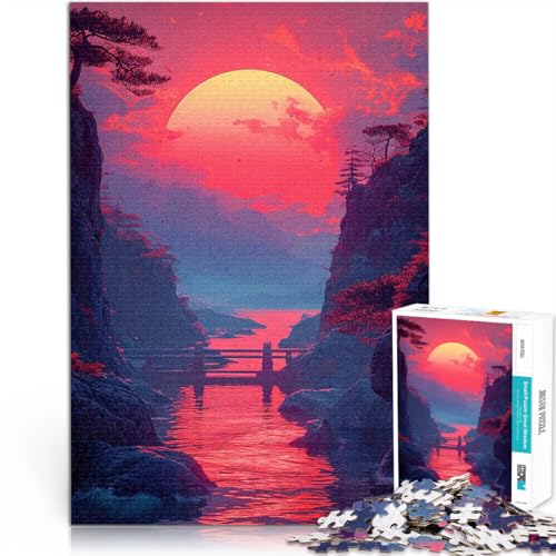 1000-teilige Puzzles für Teenager Japanische Sonnenuntergangslandschaft Quizspiel denn eignet ganze Familie 50x70cm 1000-teilige Puzzles für Teenager Japanische Sonnenuntergangslandschaft Quizspiel denn eignet ganze Familie 50x70cm von BKDNNUJR