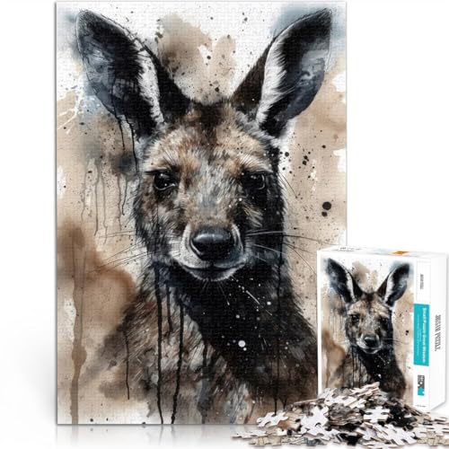 1000-teilige Puzzles für Teenager Känguru-Australien-Symbol Spielspielzeug Lernspiel für Geburtstag, Weihnachten 26x38cm von BKDNNUJR