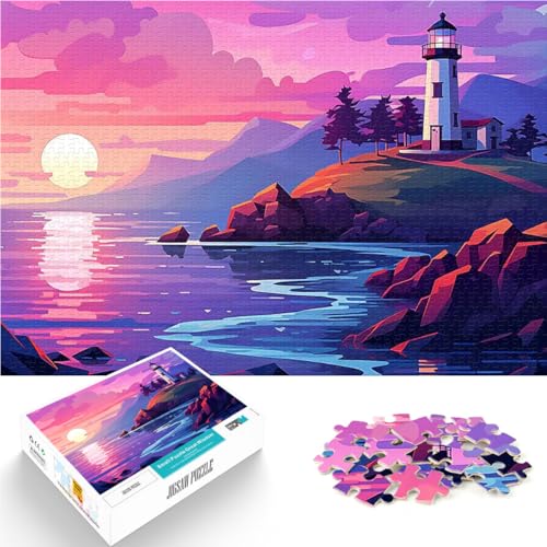 1000-teilige Puzzles für Teenager Leuchtturm im Sonnenuntergang Lernspiele DIY Spielzeug Tolle Geschenke und Spielzeuge 50x70cm von BKDNNUJR