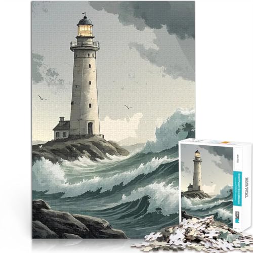 1000-teilige Puzzles für Teenager Leuchtturm in stürmischer See Quizspiel Wanddekoration Einzigartige Geburtstags 26x38cm 1000-teilige Puzzles für Teenager Leuchtturm in stürmischer See Quizspiel Wanddekoration Einzigartige Geburtstags 26x38cm von BKDNNUJR