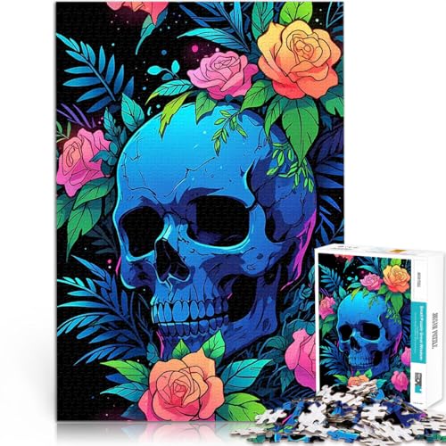 1000-teilige Puzzles für Teenager Neon Totenkopf mit Rosen Spielspielzeug Tolle Geschenke und Spielzeuge 26x38cm 1000-teilige Puzzles für Teenager Neon Totenkopf mit Rosen Spielspielzeug Tolle Geschenke und Spielzeuge 26x38cm von BKDNNUJR