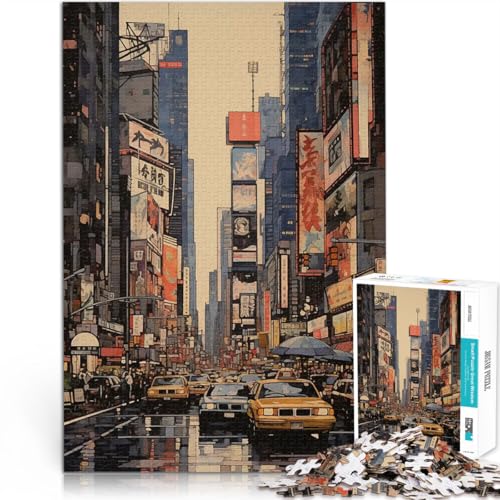 1000-teilige Puzzles für Teenager New Yorker japanischer Stil Anspruchsvoll, Aber lustig und humorvoll Eltern-Kind-Interaktion 26x38cm von BKDNNUJR